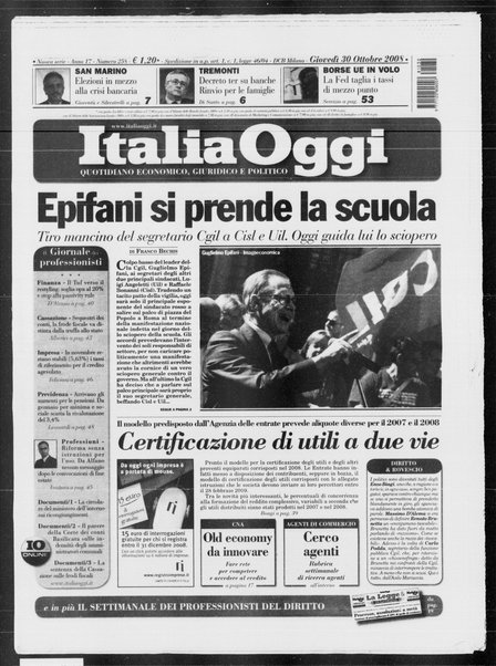 Italia oggi : quotidiano di economia finanza e politica